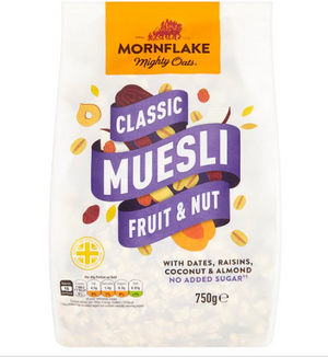 
            
                Load image into Gallery viewer, Mornflake Classic Fruit &amp;amp; Nut Muesli 750g
            
        